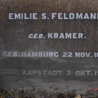FELDMANN Emilie S. nee KRAMER 1859-1942