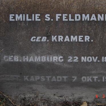 FELDMANN Emilie S. nee KRAMER 1859-1942