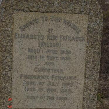 FEINAUER Christian Frederick 1850-1948 &amp; Elizabeth Ann WILSON 1854-1939