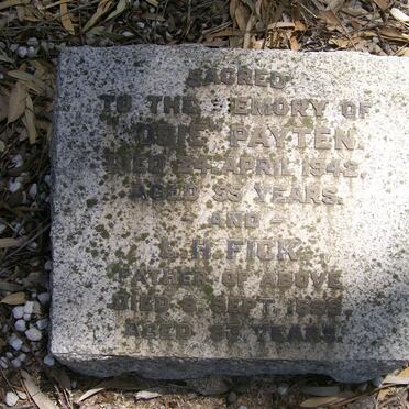 FICK L.H. -1899 ::  PAYTEN Cobie -1942