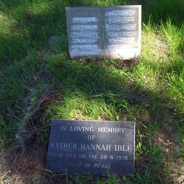 FINDLAY Agnes -1939 :: IBLE William Thomas -1962 :: IBLE Esther Hannah -1978