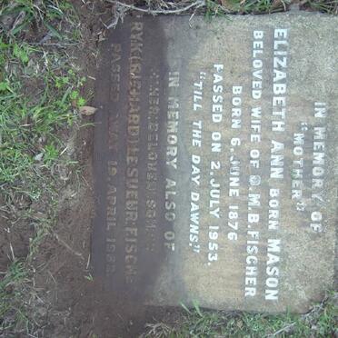 FISCHER Elizabeth Ann nee MASON 1876-1953 :: FISCHER Ryk Le Sueur -1962