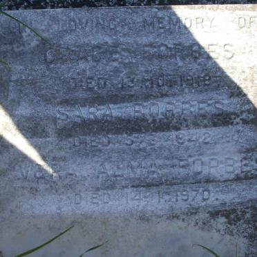 FORBES Grace -1918 :: FORBES Sara -1942 :: FORBES Vera Alma -1970