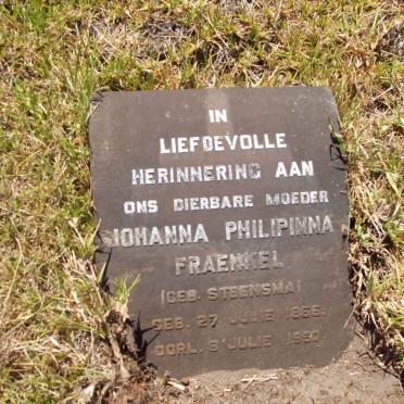 FRAENKEL Johanna Philipinna nee STEENSMA 1866-1950