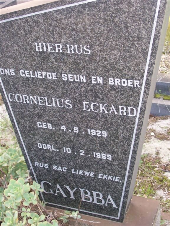 GAYBBA Cornelius Eckard 1929-1969