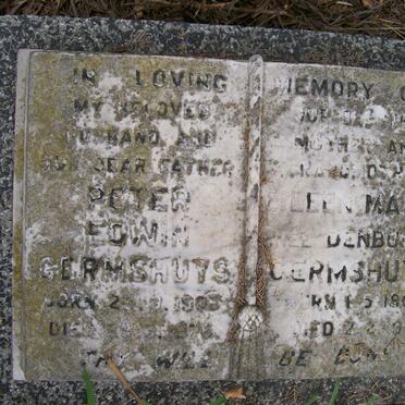 GERMSHUYS Peter Edwin 1903-1975 &amp; Eileen Mabel DENBURY 1889-1991