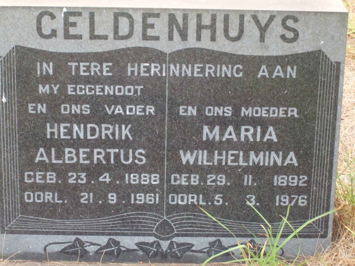 GELDENHUYS Hendrik Albertus 1888-1961 &amp; Maria Wilhelmina 1892-1976