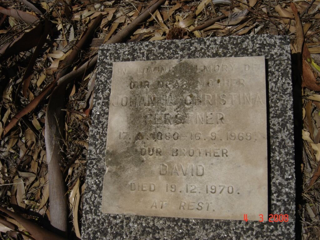 GERSTNER Johanna Christina 1880-1969 :: GERSTNER -1970