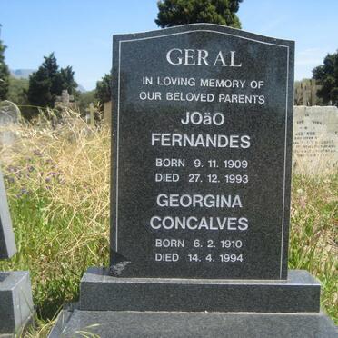 GERAL Joao Fernandes 1909-1993 &amp; Georgina Concalves 1910-1994