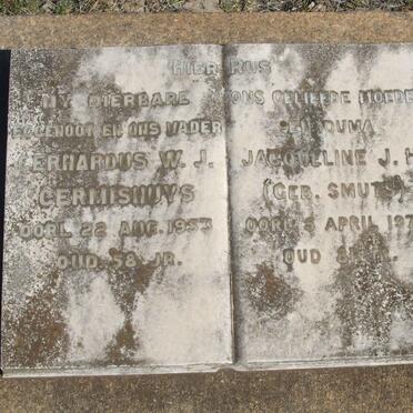 GERMISHUYS Gerhardus W.J. −1953 &amp; Jacqueline J.H. SMUTS  −1978