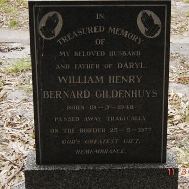 GILDENHUYS William Henry Bernard 1949-1977