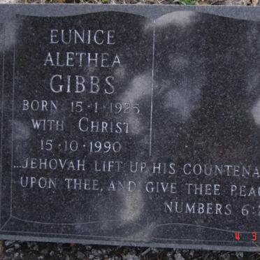 GIBBS Eunice Alethea 1925-1990
