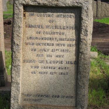 GILLESPIE Samuel W. -1931 &amp; Sara -1943