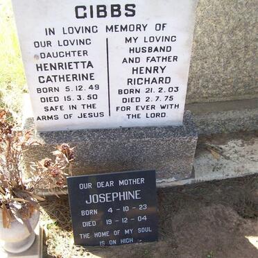 GIBBS Henry Richard 1903-1975 :: GIBBS Josephine 1923-2004 :: GIBBS  Henrietta Catherine 1949-1950