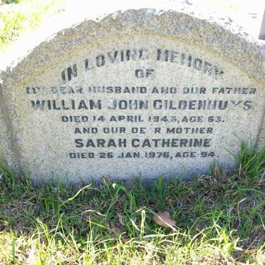 GILDENHUYS William John -1945 &amp; Sarah Catherine -1976 :: GILDENHUYS Geo. William -1971