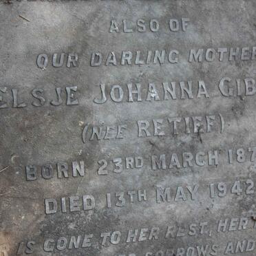 GIBBS Elsje Johanna nee RETIEF 1874-1942