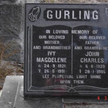 GURLING John Charles 1920-1995 &amp; Ivy Magdelene 1921-1991