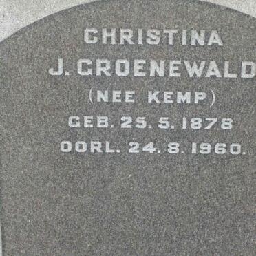 GROENEWALD Christina J. nee KEMP 1878-1960