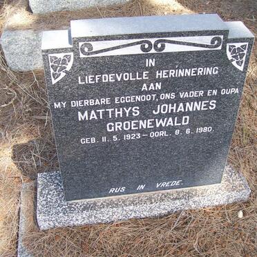 GROENEWALD Matthys Johannes 1923-1980