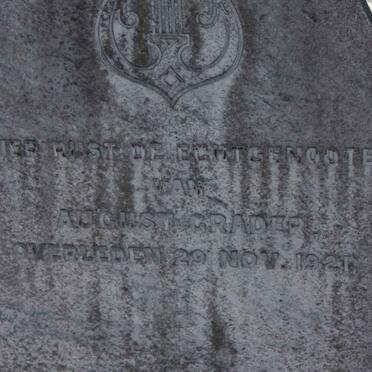 GRADER Anna Maria nee VAN RIET -1921