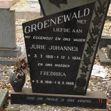 GROENEWALD Jurie Johannes 1915-1974 &amp; Fredrika 1918-1988