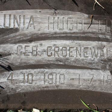 GROENEWALD Unia Hugo Thal 1910-1968