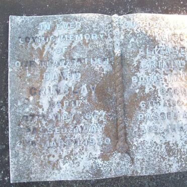 GRINDLEY David 1867-1930 &amp; Alice Elizabeth TRUTER 1871-1940