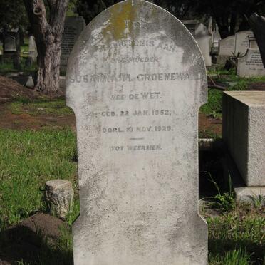 GROENEWALD Susanna M. nee DE WET 1852-1929
