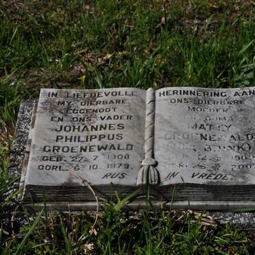 GROENEWALD Johannes Philippus 1908-1979 &amp; Matty BRINK 1909-2003
