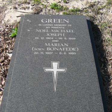 GREEN Noel Michael Joseph 1904-1959 &amp; Marian BONAFEDE 1907-1995