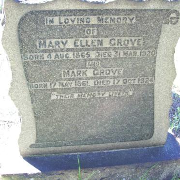GROVE Mark 1861-1924 &amp; Mary Ellen 1865-1920