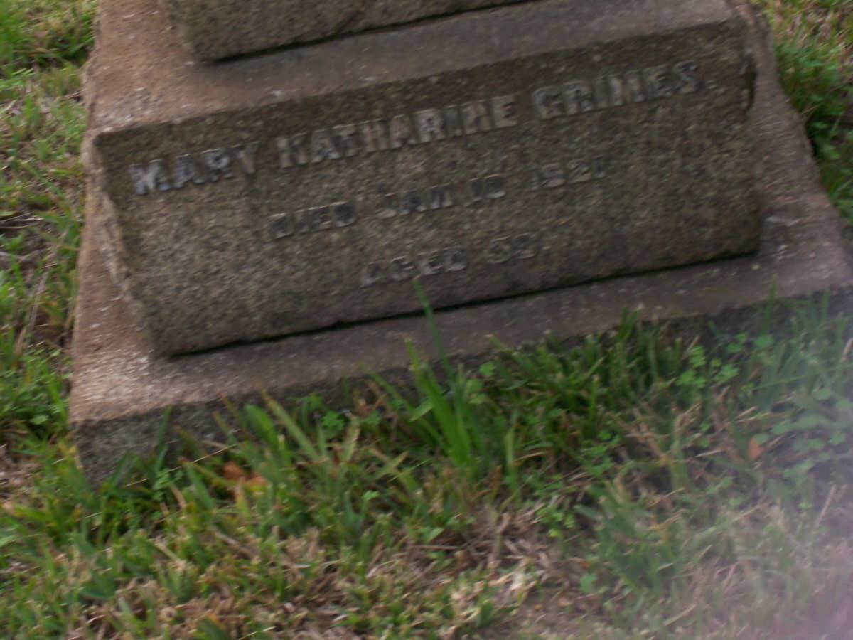 GRIMES Mary Katharine -1921