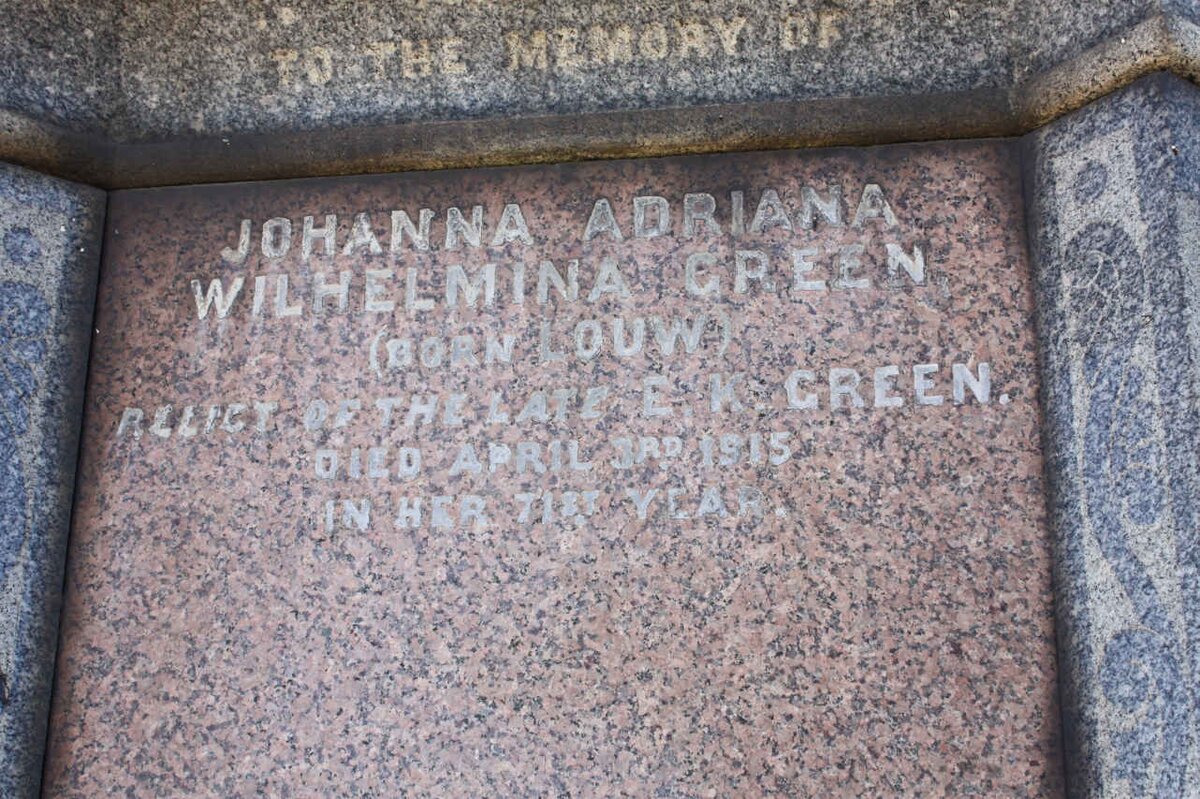GREEN Johanna Adriana Wilhelmina nee LOUW -1915