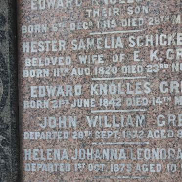 GREEN Hester Samelia nee SCHICKERLING 1820-1876 :: GREEN Edward Knolles 1842-1903