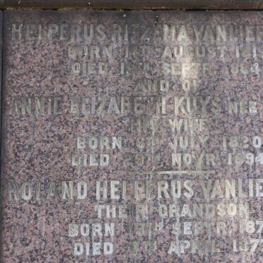 KUYS Helperus Ritzima van Lier ?-1884 &amp; Annie Elizabeth GREEN 1820-1894 :: KUYS Roland Helperus van Lier 1873-1877