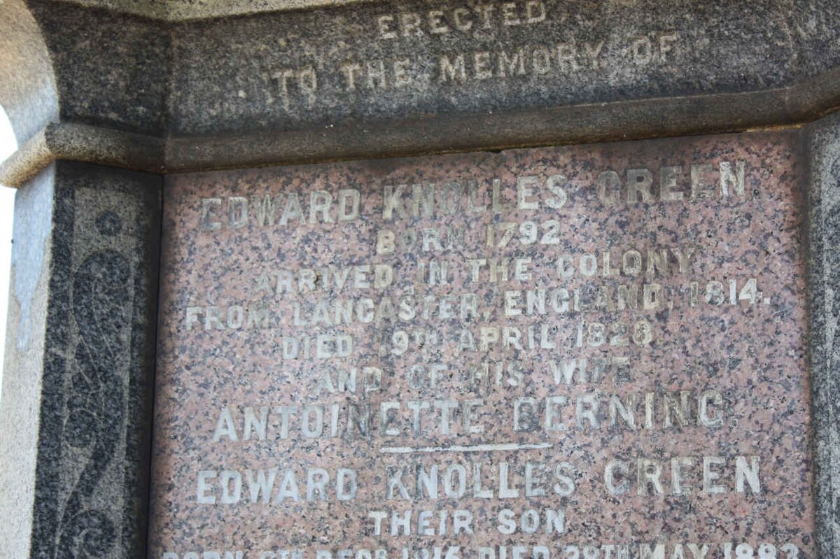 GREEN Edward Knolles 1792-182? &amp; Antionette BERNING ? :: GREEN Edward Knolles 1815-1883