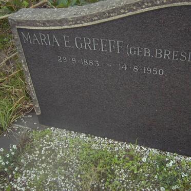 GREEFF Maria E. nee BRESLER 1883-1950