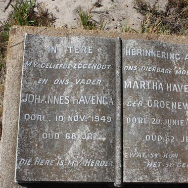 HAVENGA Johannes -1949 &amp; Martha GROENEWALD -1953