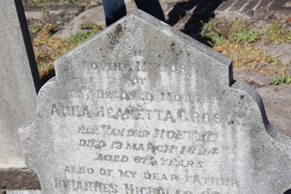 GROSCH Anna Jeanetta nee VAN DER HOEVEN -1894