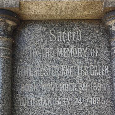GREEN Aime Hester Knolles 1894-1895