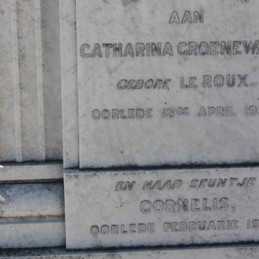 GROENEWALD Catharina nee LE ROUX -1937 :: GROENEWALD Cornelis -1916