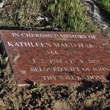 HARVEY Kathleen Maud nee MYLES 1915-2005