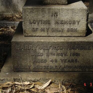 HANDLEY Harry Alfred -1921