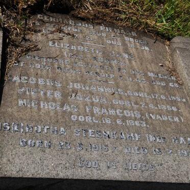 HAARHOFF Nicholas Francois -1963 &amp; Elizabeth Jane ADAMS -1943