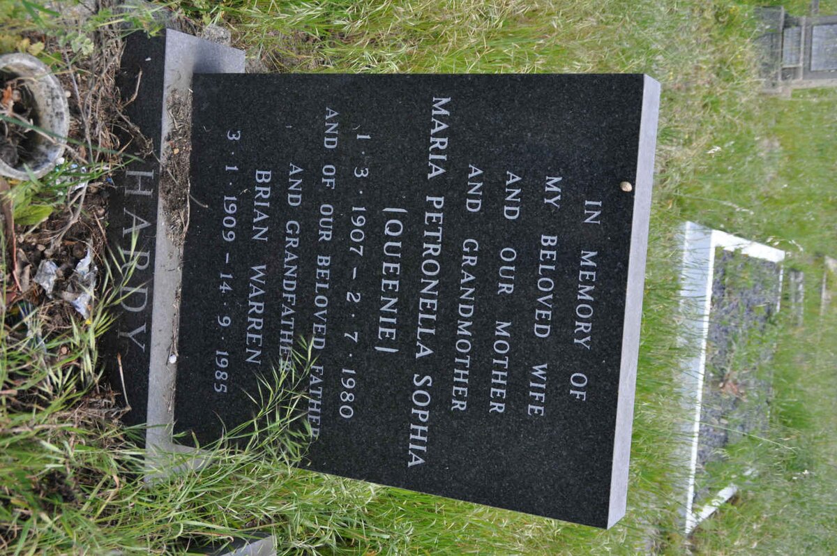 HARDY Brian Warren 1909-1985 &amp; Maria Petronella Sophia 1907-1980