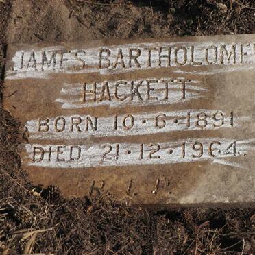 HACKETT James Bartholomew 1891-1964