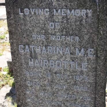 HAIRBOTTLE Catharina M.E. 1879-1948