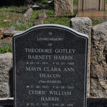HARRIS Theodore Gotley Barnett 1911-1995 :: DEACON Mavis Clara Ann nee HARRIS 1913-1995 :: HARRIS Cedric William 1921-1990