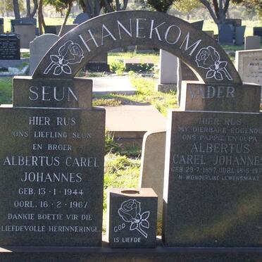 HANEKOM Albertus Carel Johannes 1897-1970 :: HANEKOM Albertus Carel Johannes 1944-1967