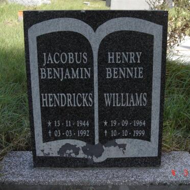 HENDRICKS Jacobus Benjamin 1944-1992 :: WILLIAMS Henry Bennie 1964-1999